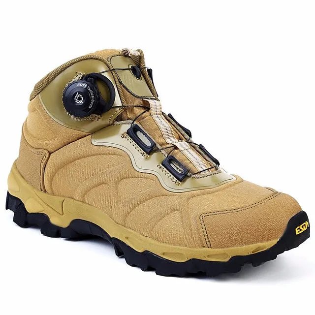 Tactical Military Combat Boots outdoor male Quick reaction boots lacing system Snow Hiking shoes