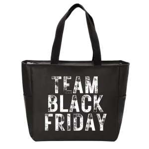 Team Black Friday Zip Tote Bag