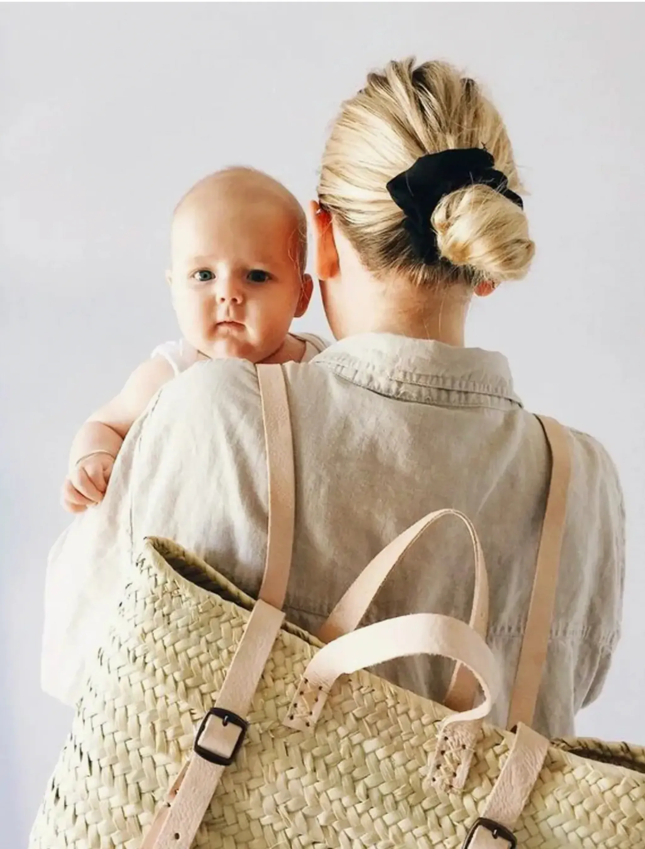 The Jenna Bag: Straw Backpack with Natural Leather Straps