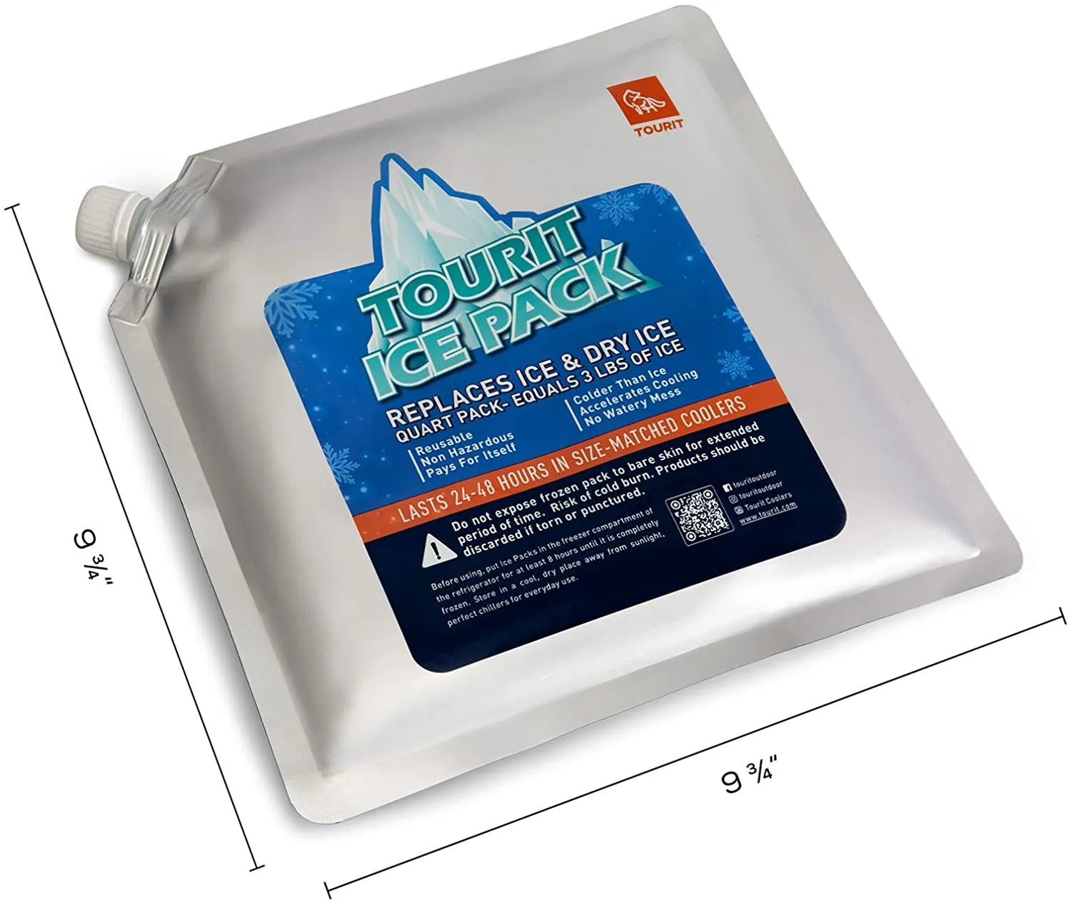 TOURIT Reusable Ice Packs for Coolers Long Lasting Cooler Ice Packs for Cooler Bag, Lunch Bags/Box, Cooler Backpacks, Knee Injuries, Back Pain Relief