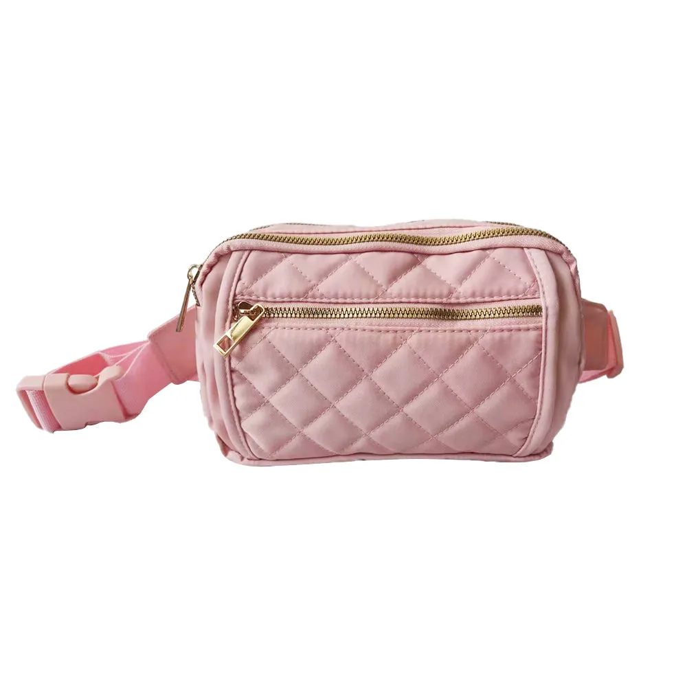 Travel Fanny Packs Crossbody Bags Waist Bags for Hiking Cycling Running Pink
