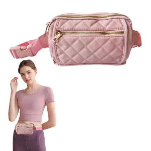 Travel Fanny Packs Crossbody Bags Waist Bags for Hiking Cycling Running Pink