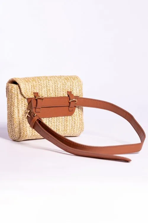 Tropical Straw Multifunctional Mini Bag