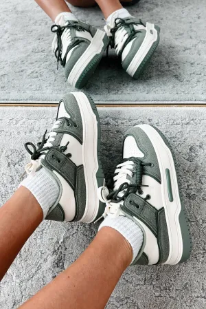 Two Way Street Platform Sneakers (Olive)