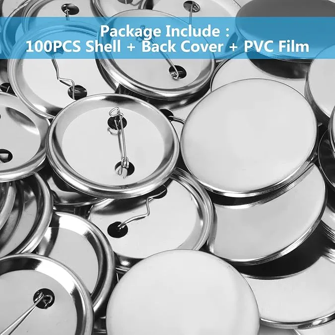 Universal Crafts Button Press Blank Buttons 100 Pack - Large (58mm)