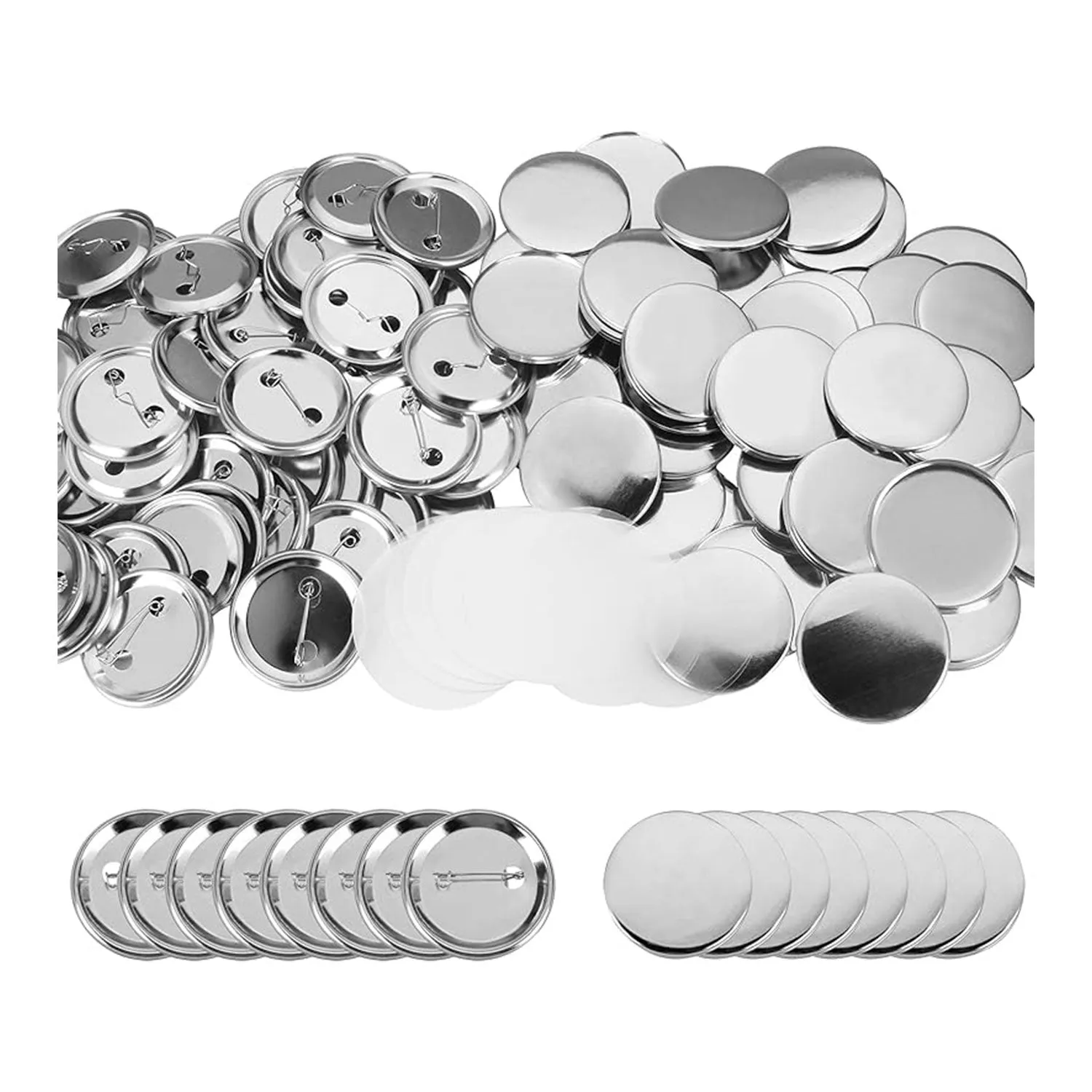 Universal Crafts Button Press Blank Buttons 100 Pack - Large (58mm)