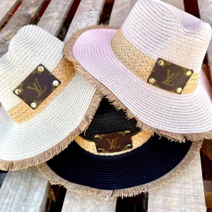 Upcycled LV Tulum Straw Hat