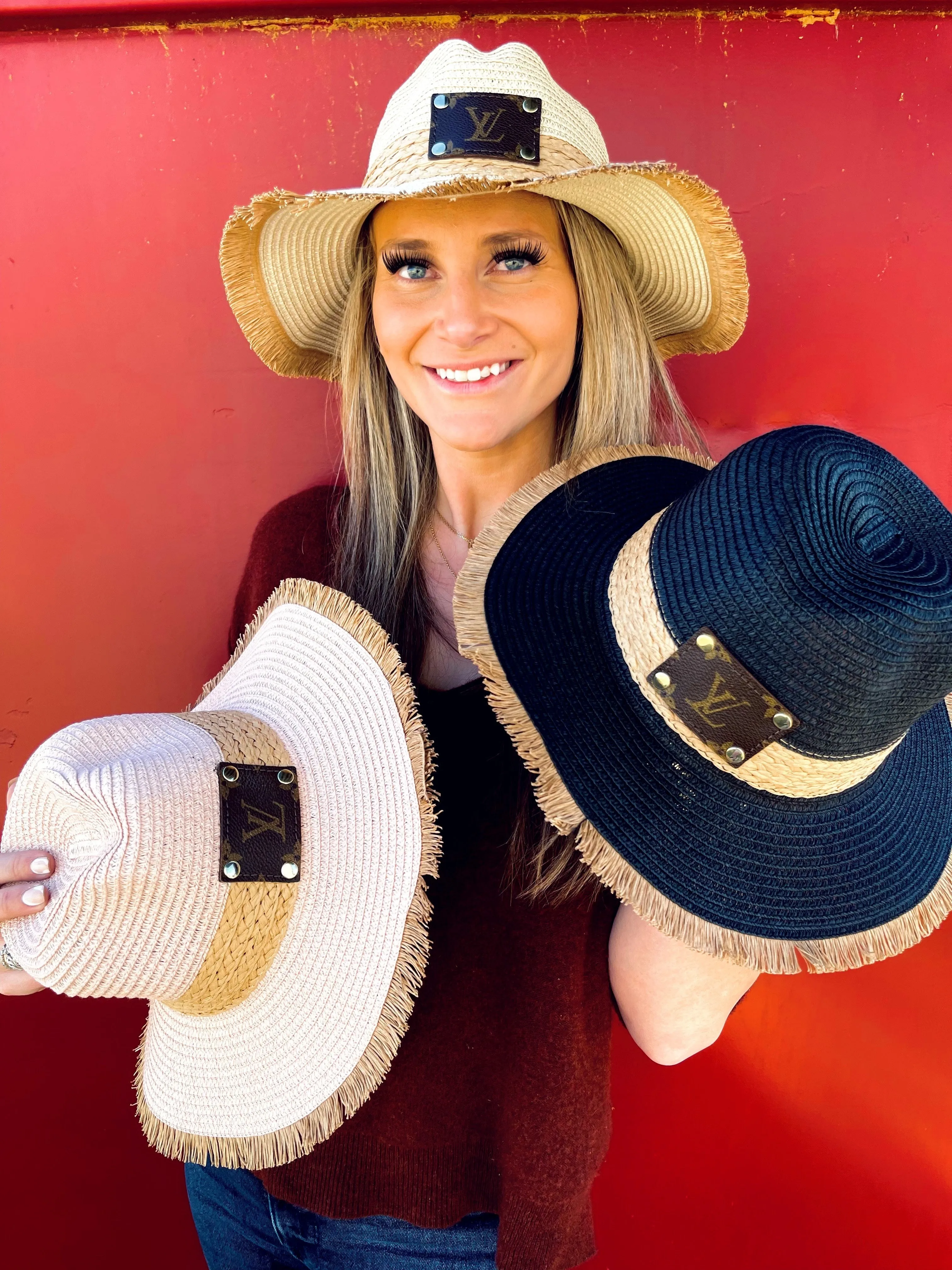 Upcycled LV Tulum Straw Hat