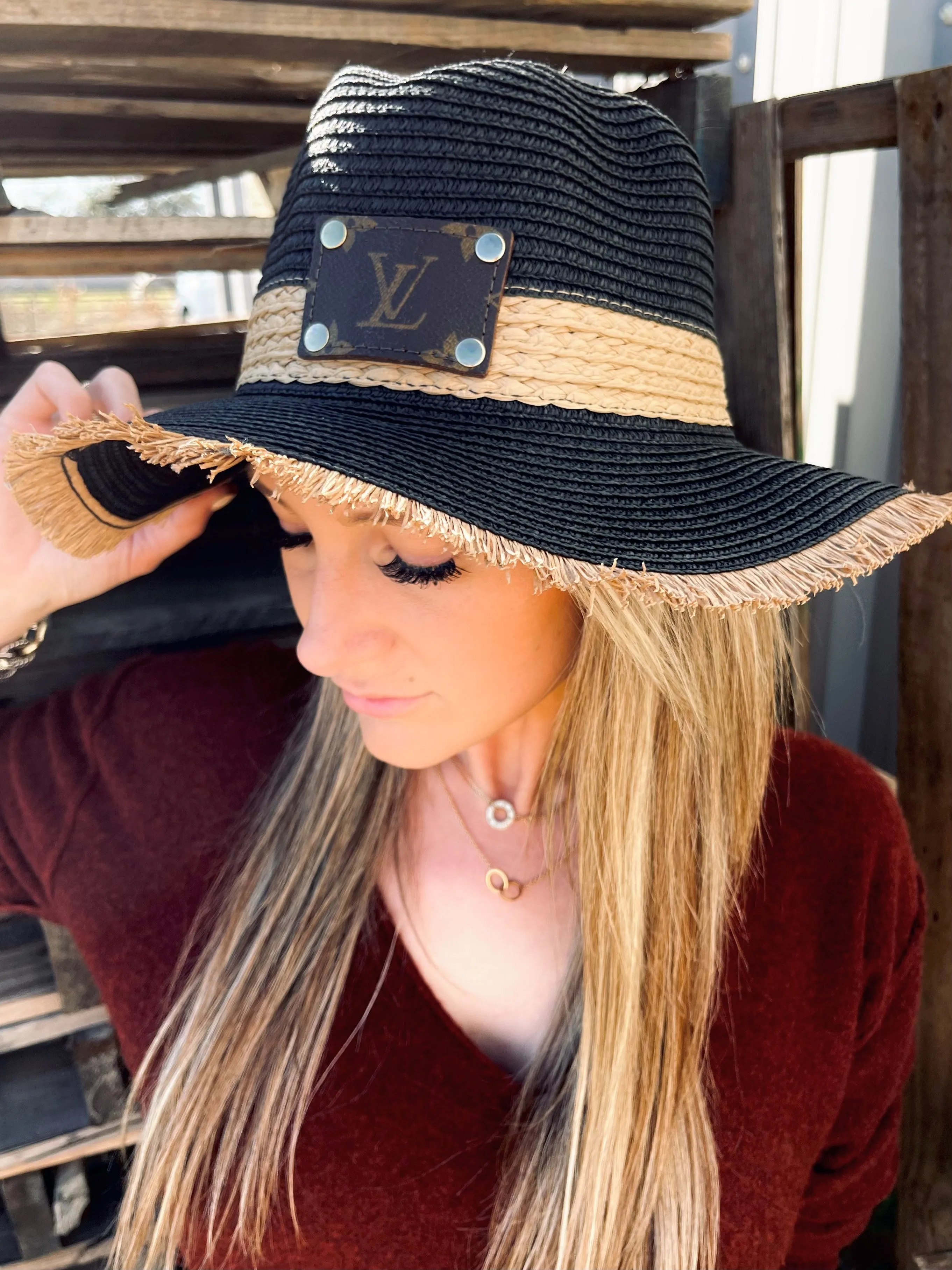 Upcycled LV Tulum Straw Hat