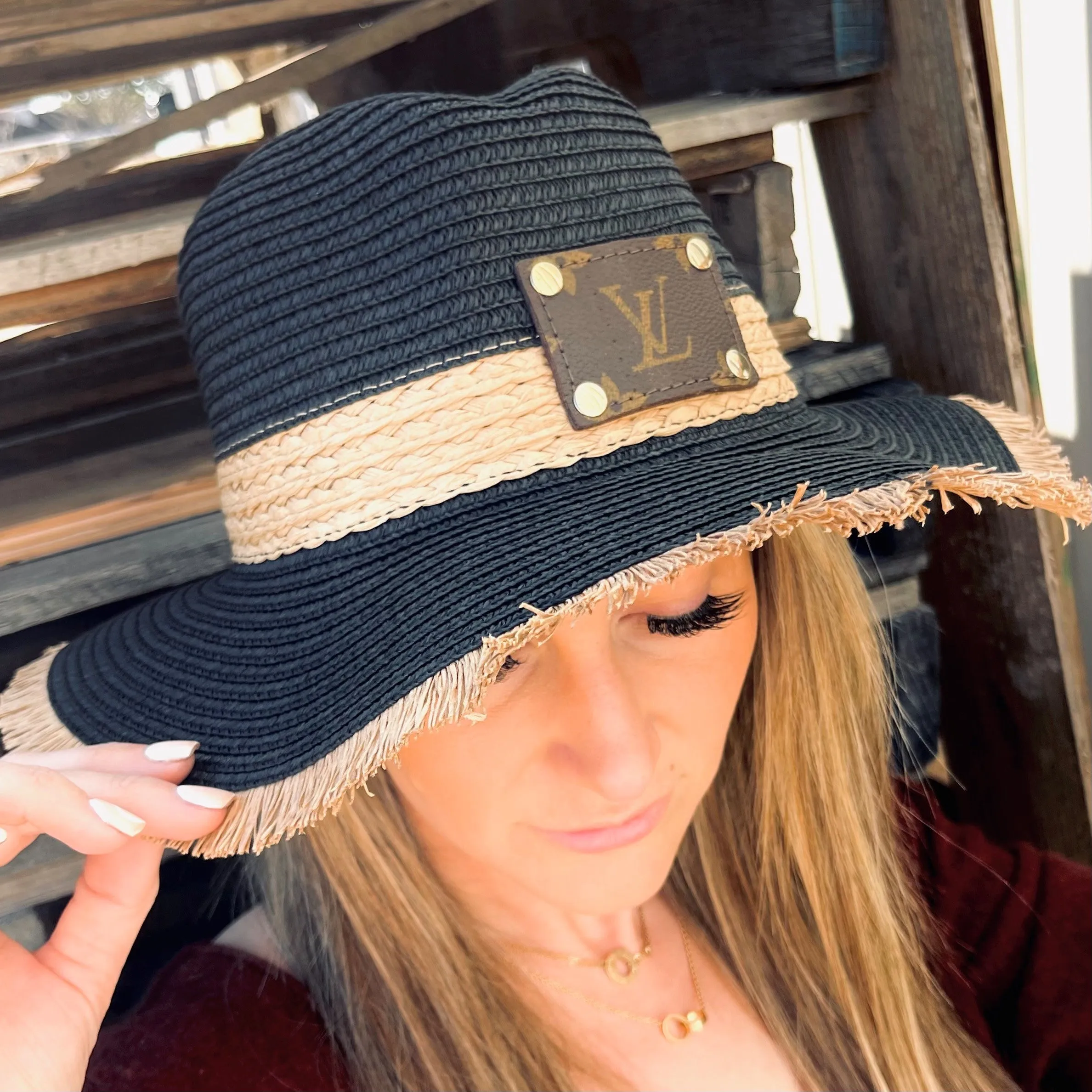 Upcycled LV Tulum Straw Hat
