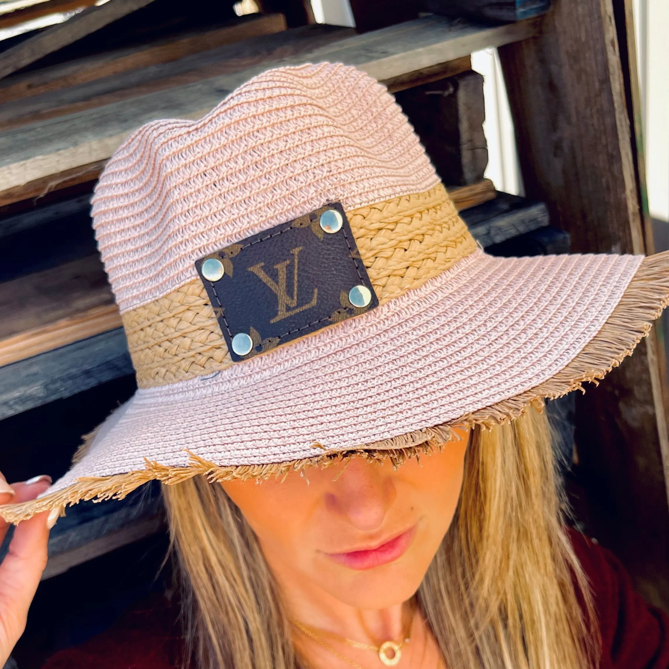 Upcycled LV Tulum Straw Hat