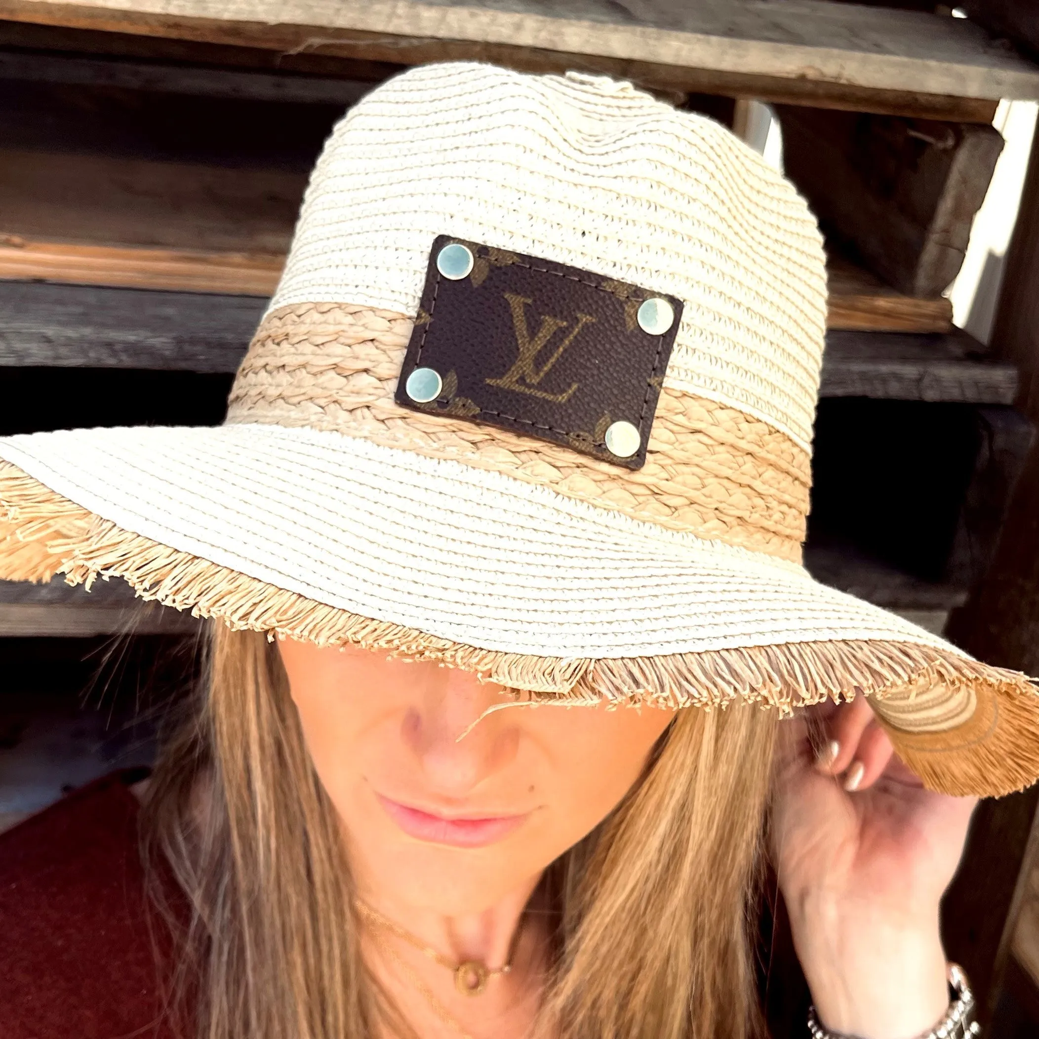 Upcycled LV Tulum Straw Hat