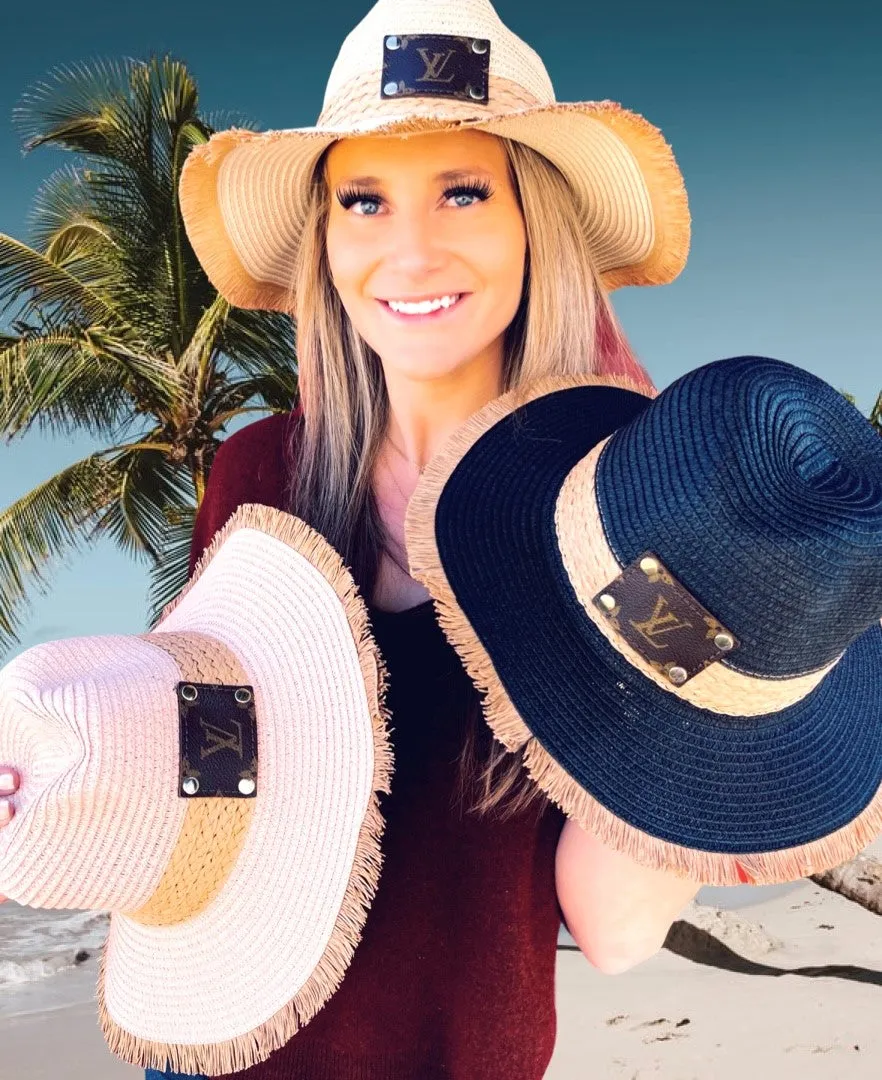Upcycled LV Tulum Straw Hat