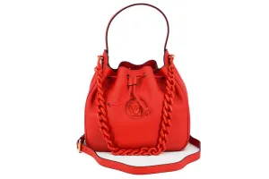 Versace Red Calf leather Hobo Shoulder and Handbag