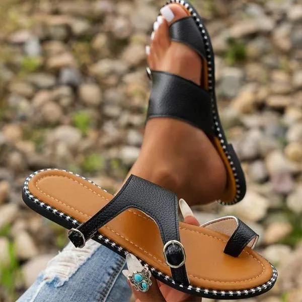 Women's Flat Slip-On Casual Fish Mouth Sandals 13423529C