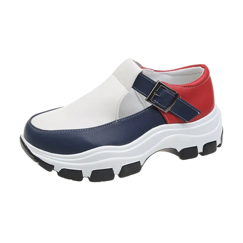 Women's Running Shoes Casual Platform Shoes Outdoor Sneakers Fall Fashion White Vulcanized Shoes Zapatillas Mujer Large Size 43