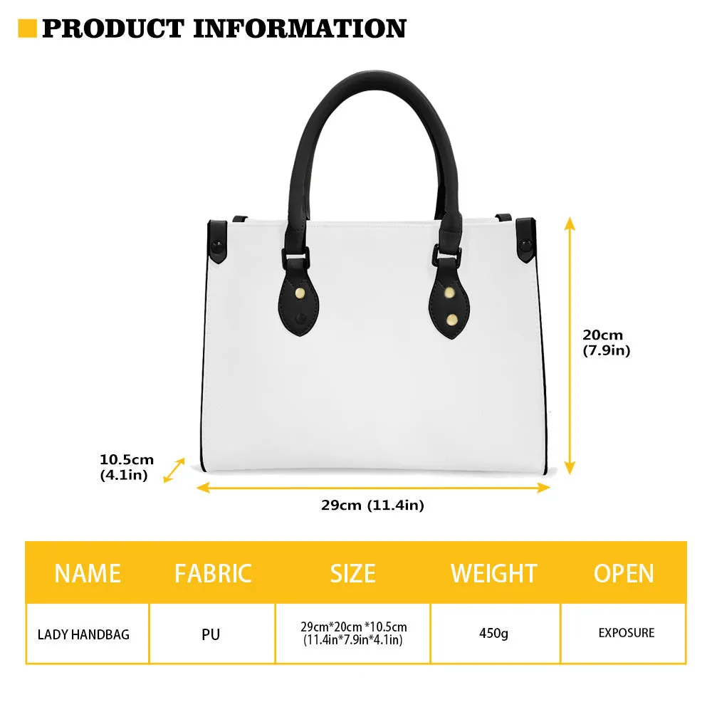 Women's Vegan Leather Black Lace Designed Handbag Custom Bag