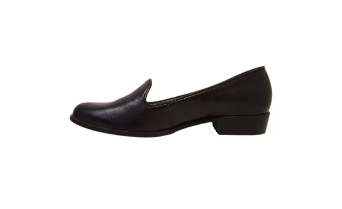 Wonders B-6012 Black Leather Court Shoe Made In Spain