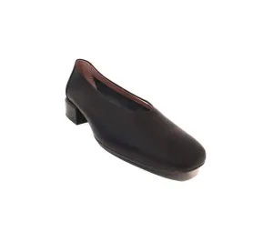 Wonders C-5008 Black Negro Leather Court Shoe Made In Spain