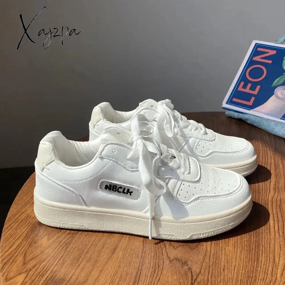 Xajzpa - Korean Flat Women's Platform Sneakers Sports Casual Canvas Shoes New Japanese White Basket Vulcanize Running Lolita
