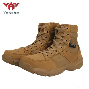 Yakeda 2021 Tactical Military usa Black Boots Casual Lace Leather Hiking Shoes Genuine Leather Army Boots for Men